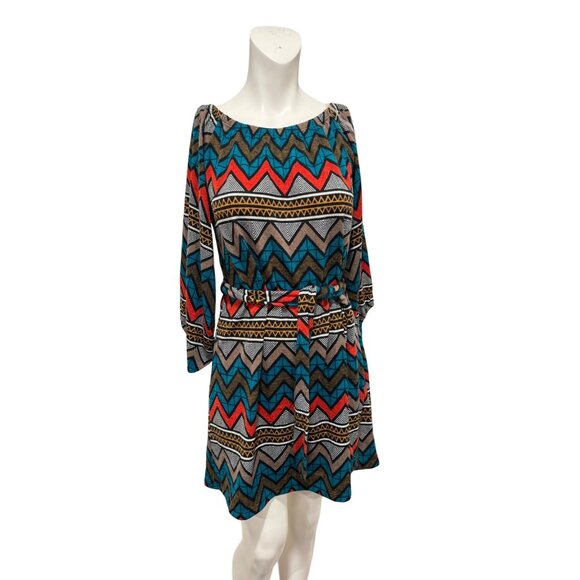 R Rouge Knit Midi Women Dress Balloon Sleeves Scoop Neck - Picture 1 of 6